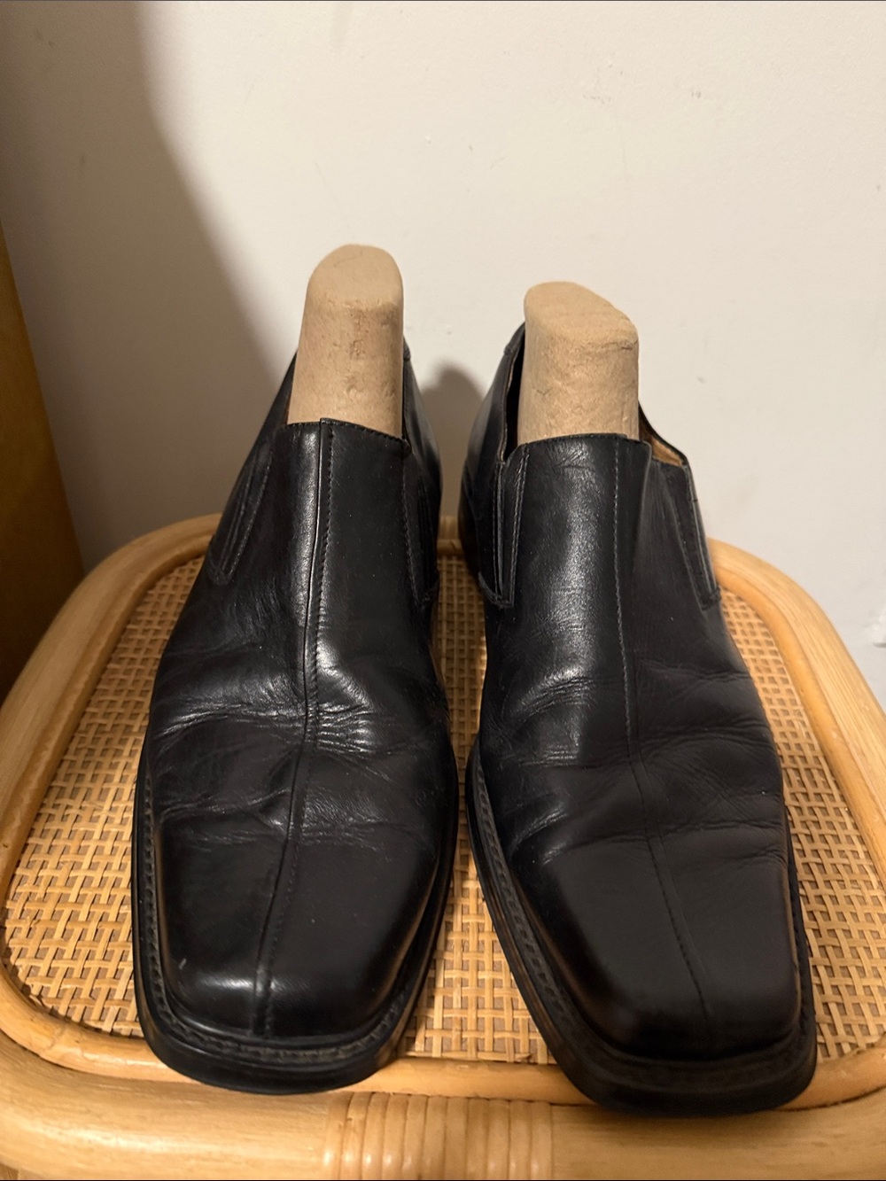 Men's Aldo Black Leather Slip-On Dress Shoes
